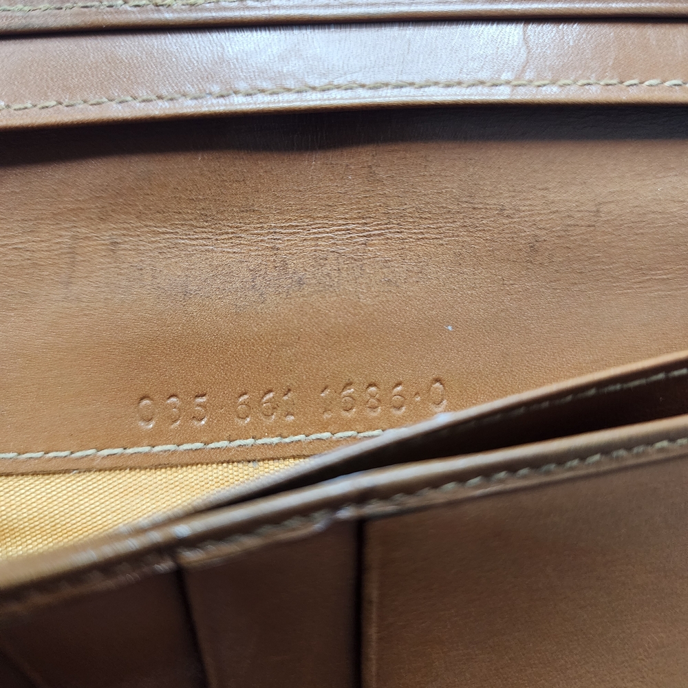 Gucci Vintage Brown Leather Horsebit Clasp Wallet W/ Dustbag & Gold Chain Strap - Picture 13 of 14